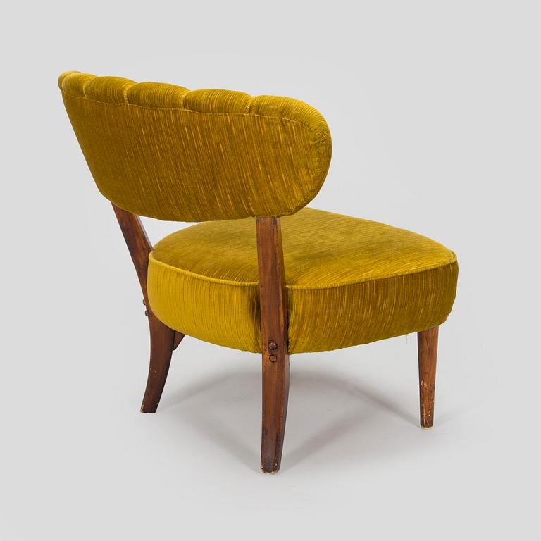 Lisa Johansson-Pape, nojatuoli, "Käsityötuoli", valmistaja Oy Stockmann Ab, Keravan puusepäntehdas 1940-luku.