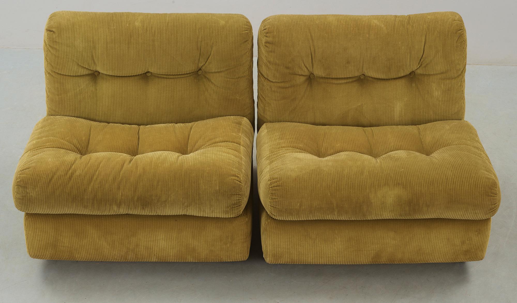 FÅTÖLJER, ett par, "Amanta", Mario Bellini för C&B, Italien, 1970-tal.