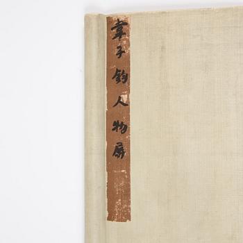 Wei Jian (Kina, 1800-tal), två målningar, Figurscener i landskap.