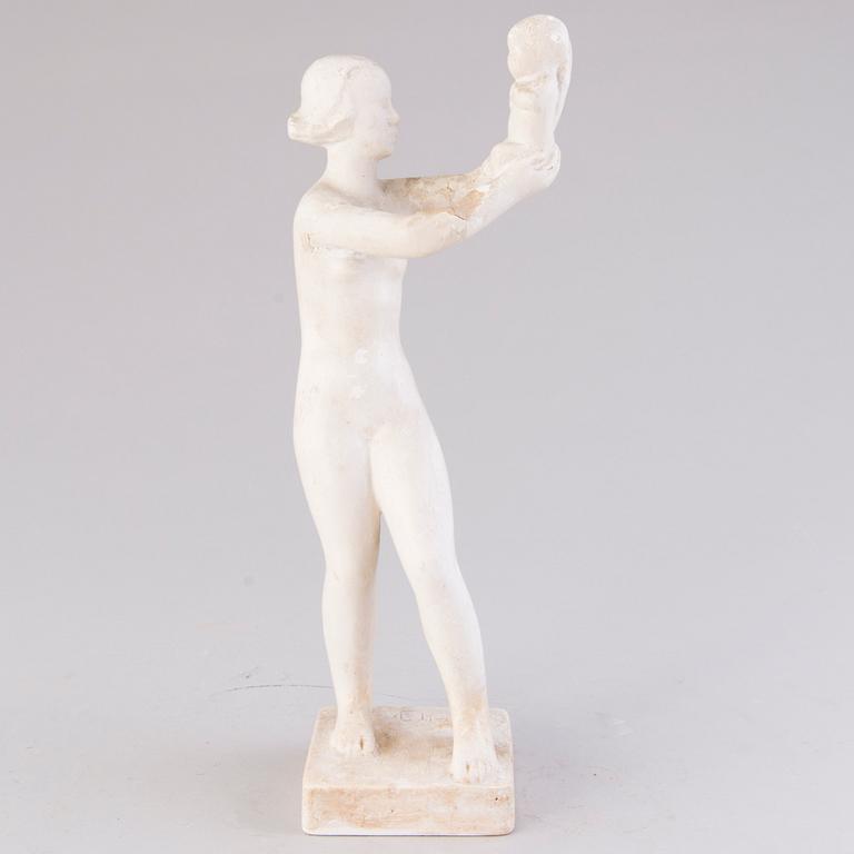 VIKTOR JANSSON, a gypsum sculpture signed Faffan J.