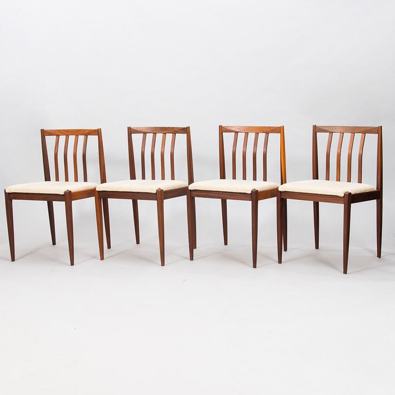 Four chairs from 1950's in teak.