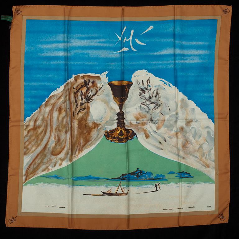 SCARF, siden, SALVADOR DALI, "Foulard du Tarot de Salvador Dalí".