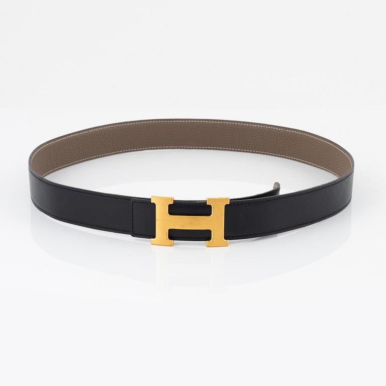 Hermès, "H-belt buckle & reversible leather strap" belt, 2009, size 90.