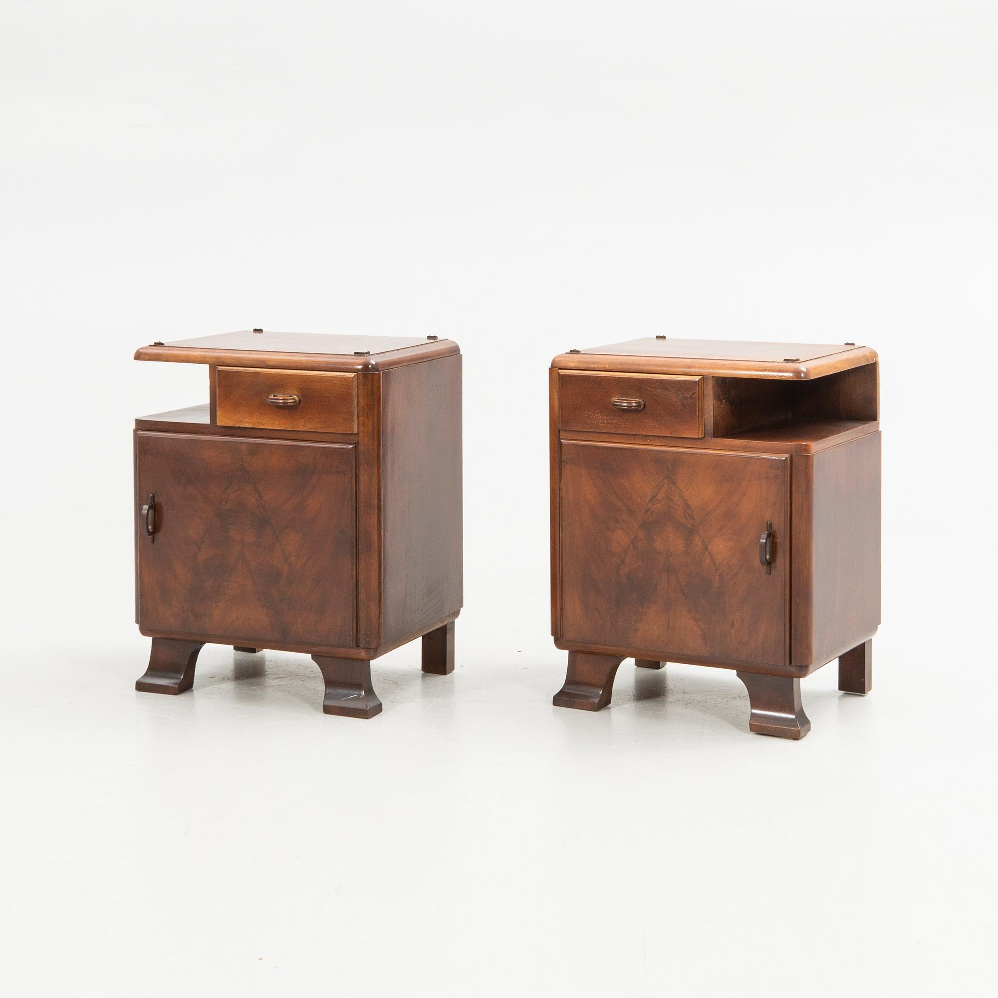 Nightstands, a pair, first half of the 20th century.