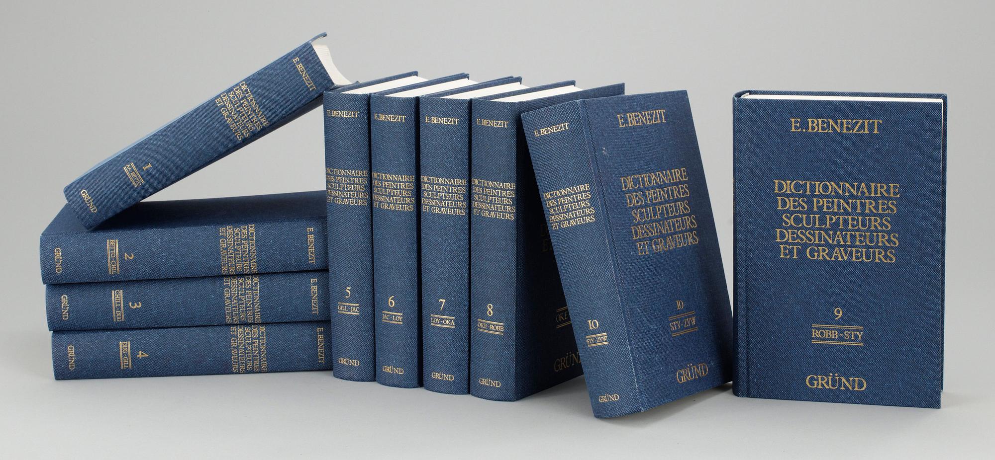 BOK, 10 volymer, BENEZIT, "DICTIONNAIRE DES PEINTRES SCULPTEURS DESSINATURS ET GRAVEURS" VOL 1-10.