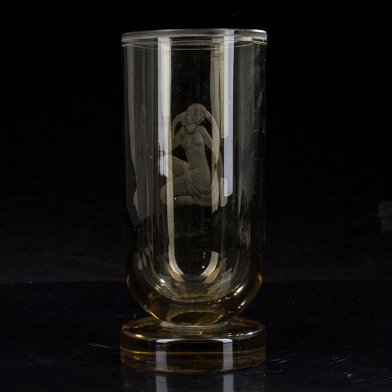 VAS, glas, signerad Riihimäen Lasi Oy, -37 G...