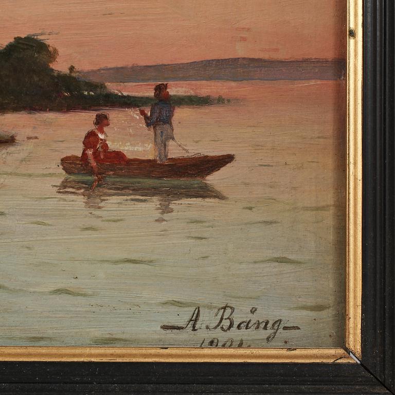 AUGUST BÅNG, olja på pannå, sign samt dat 1901.