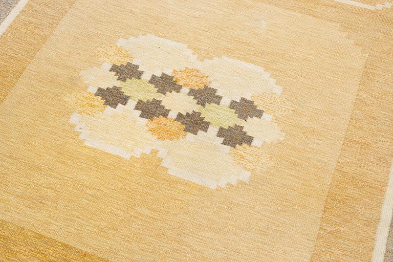 Ingegerd Silow, a flat weave rug, signed IS, c. 270 x 185 cm.