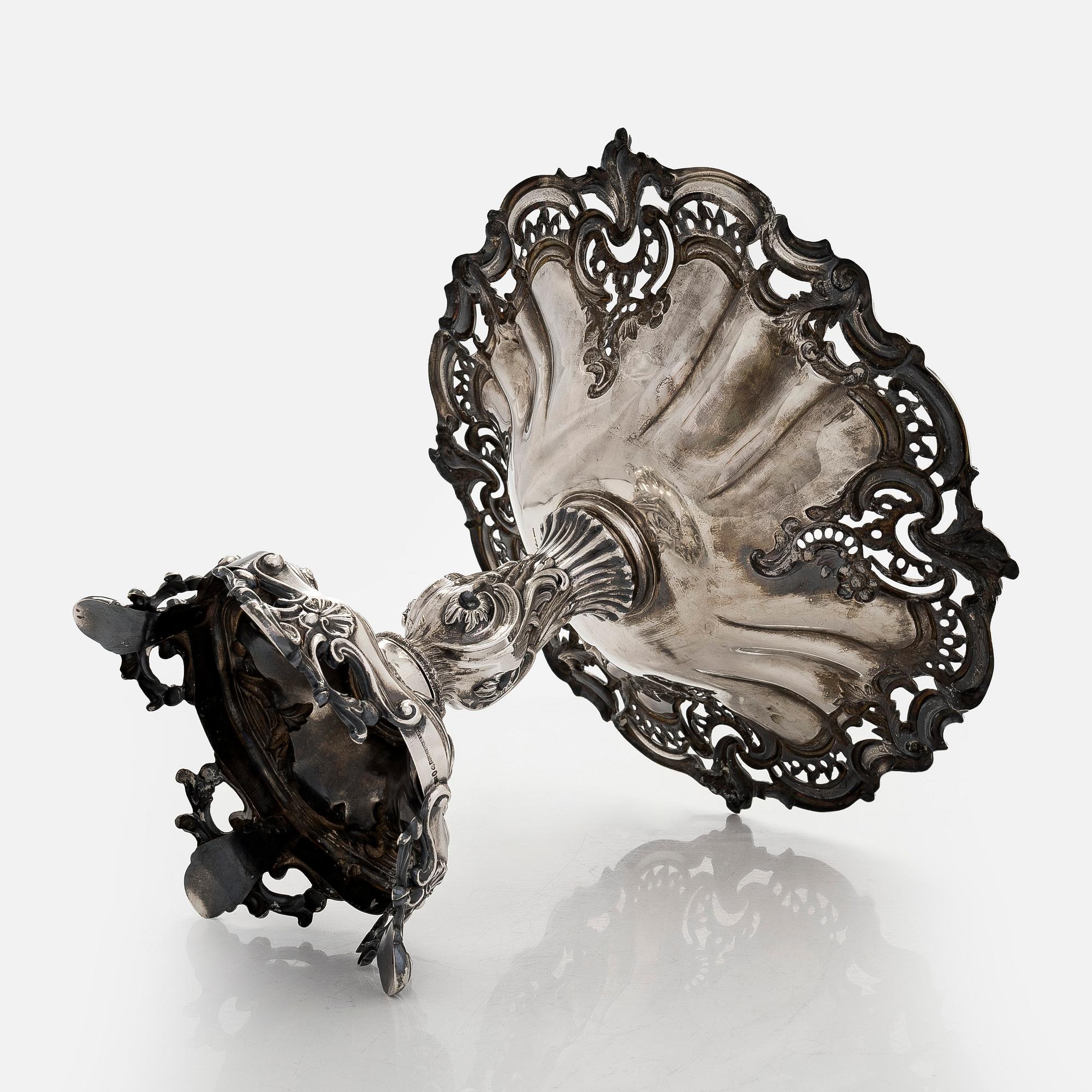 A neo-Rococo silver centrepiece bowl, Gustav Möllenborg Feron, Stockholm  1854.