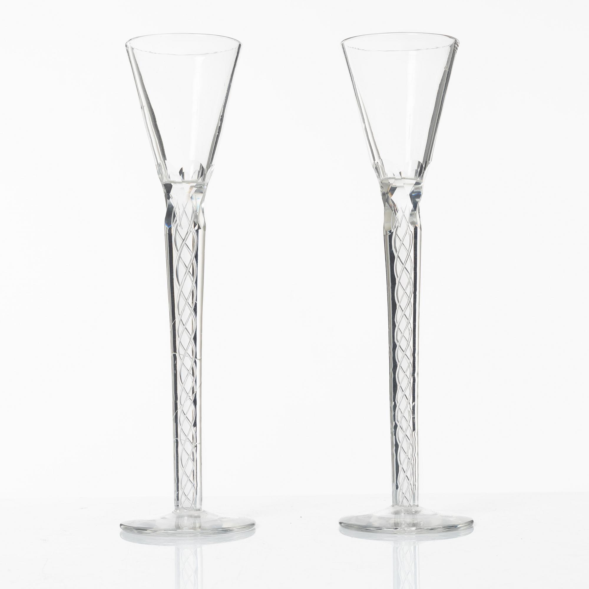 A set of six glasses, Anglo-Irish, 19th century.