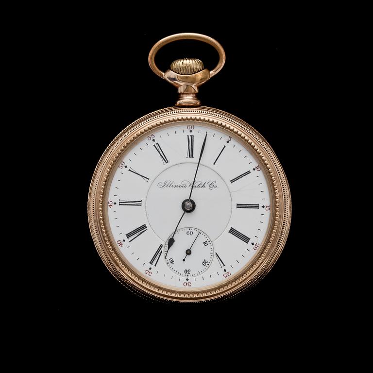 FICKUR, guldpläterat, Illinois Watch Co. Springfield, USA, 1900-talets första hälft.