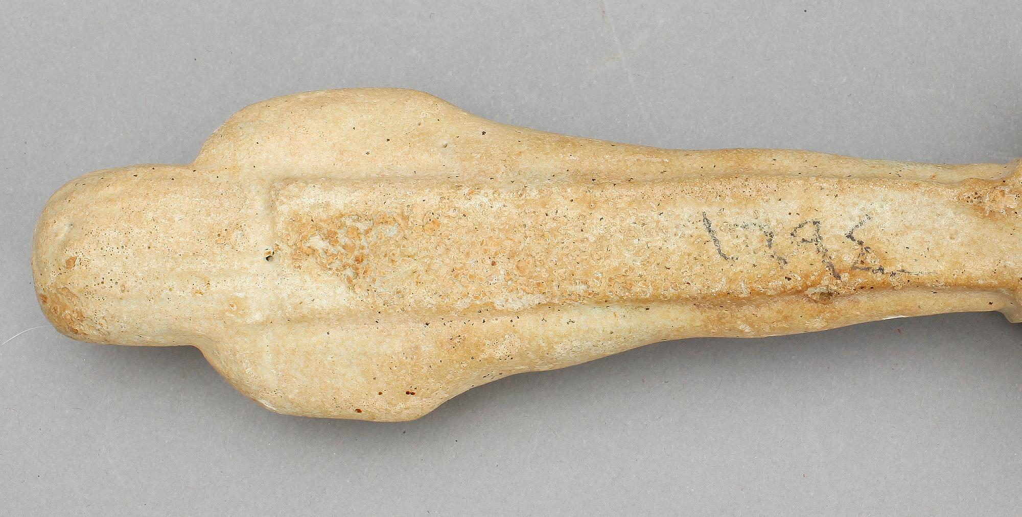 USHEBTI, fajans, Egypten, troligen Sentid 664-331 f Kr.