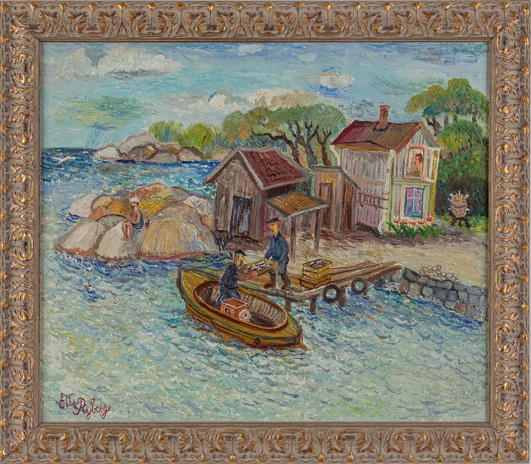 ELIS RYBERG, oil on panel, signed.
