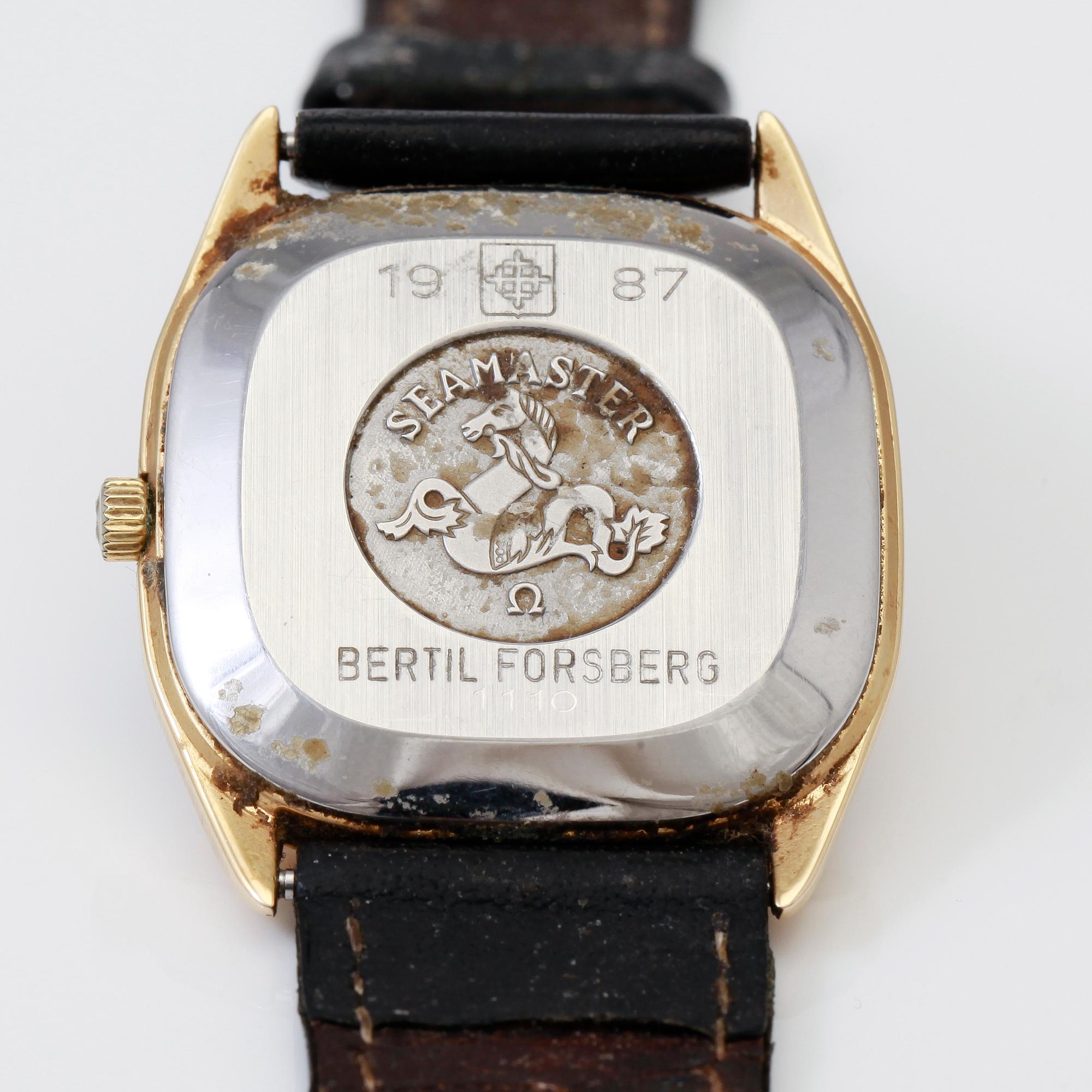 ARMBANDSUR, guld på stål, Omega Seamaster Automatic, 1980-tal.