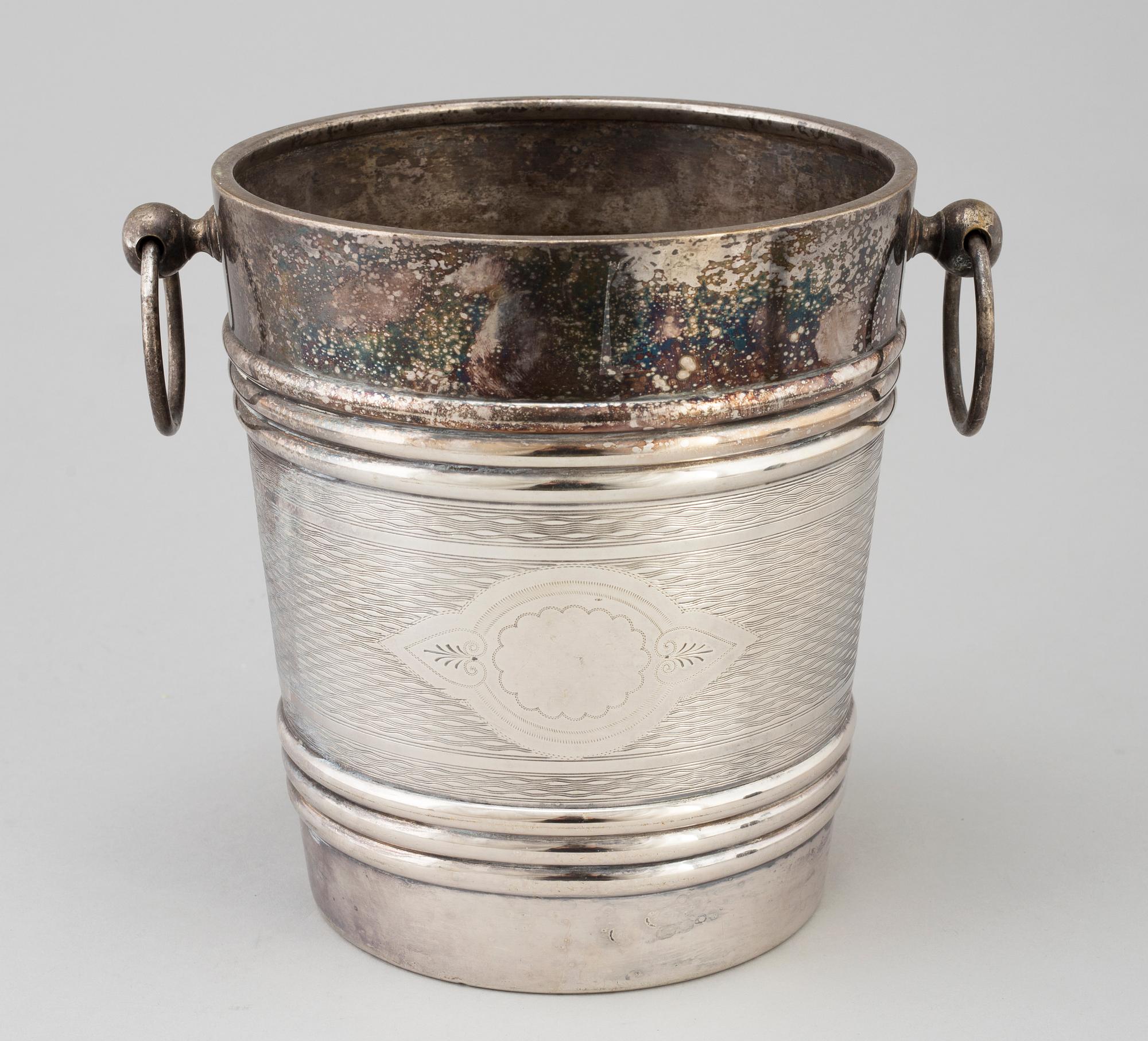 A first half of the 20th century silver plated champagne cooler.