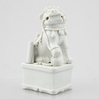 A Chinese blanc de Chine porcelain joss stick holder, Qing dynasty, 18th century.