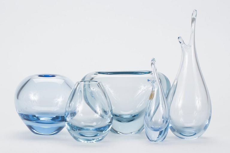 VASER, 5 st. glas, Per Lütken för Holmegaard, Danmark.