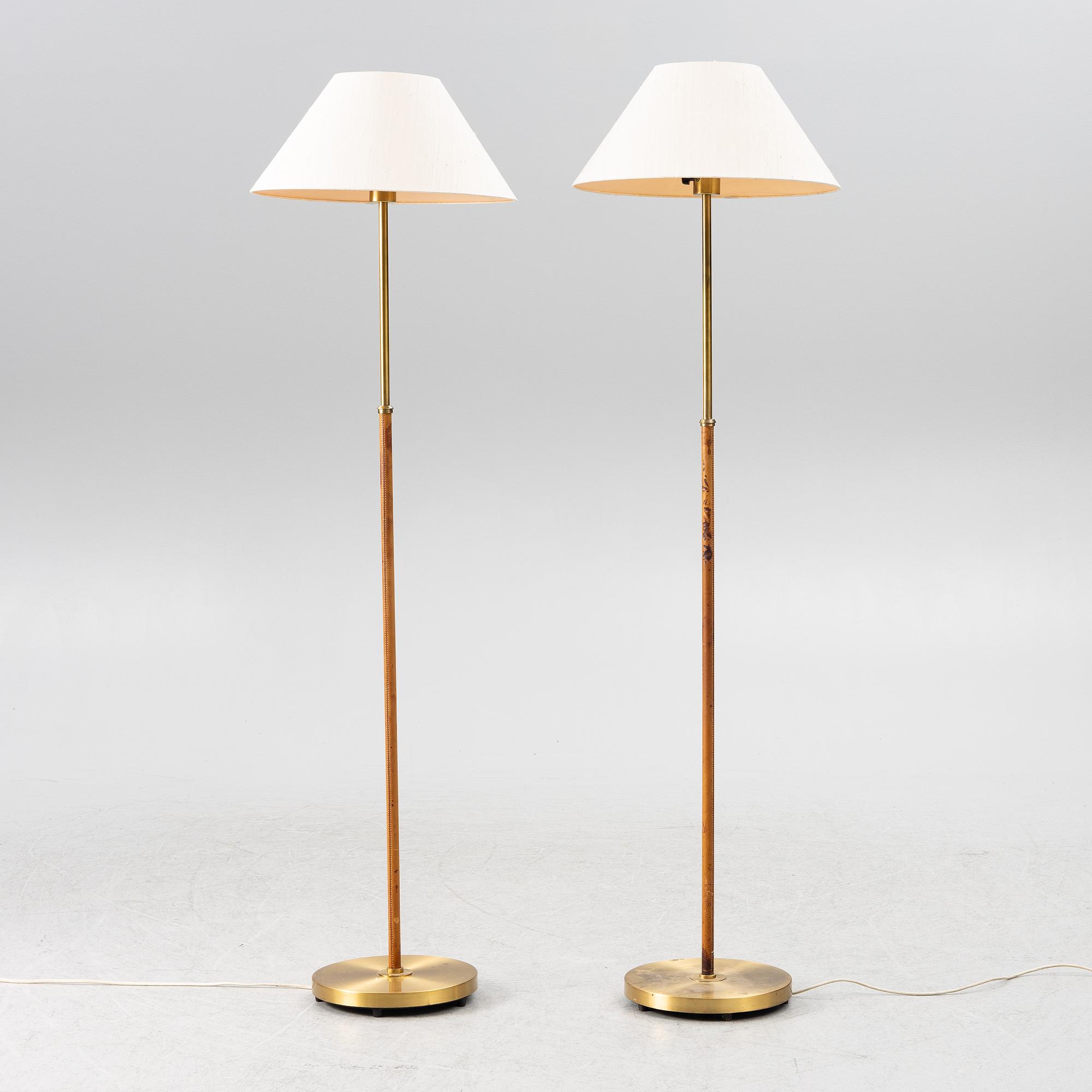 Bertil Brisborg, a pair of floor lamps, Nordiska kompaniet, 1940s.