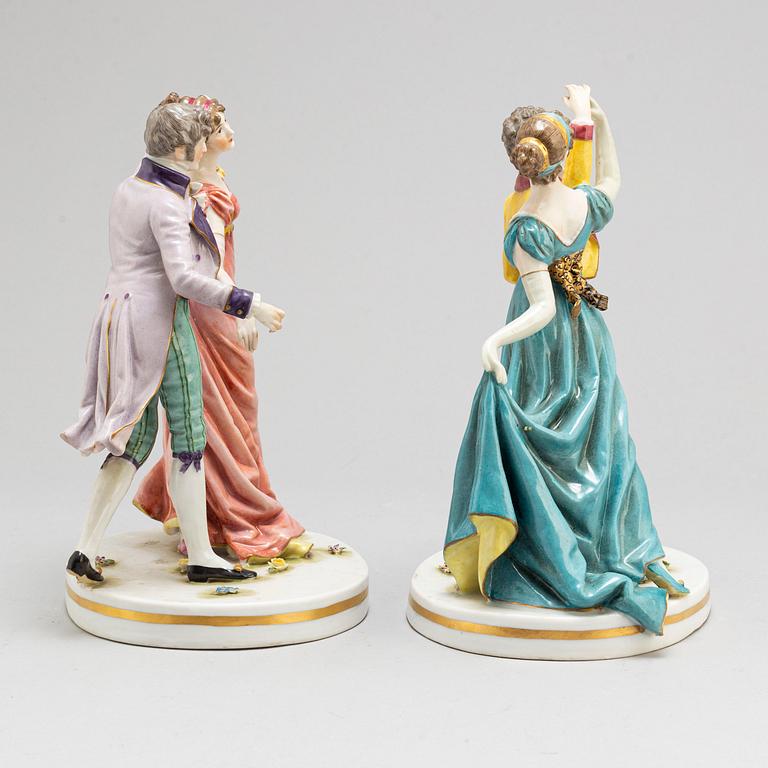 a set of two french porcelain figurines, around 1900.
