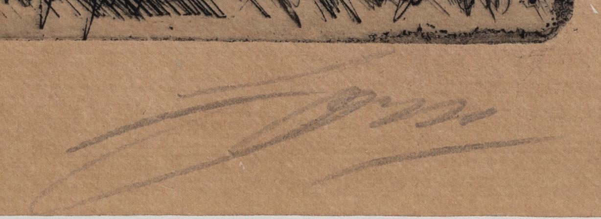 Anders Zorn, a signed etching from 1909.