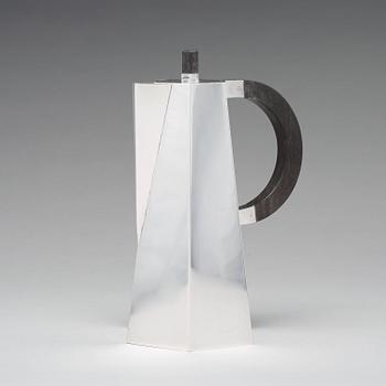 Wiwen Nilsson, a sterling coffee pot with ebony handle, Lund 1956.