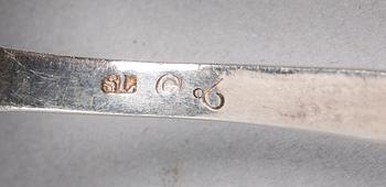 SOPPSLEV, silver, Samuel Lundal, Gävle, verksam 1766-1792, otydl årsstämpel.