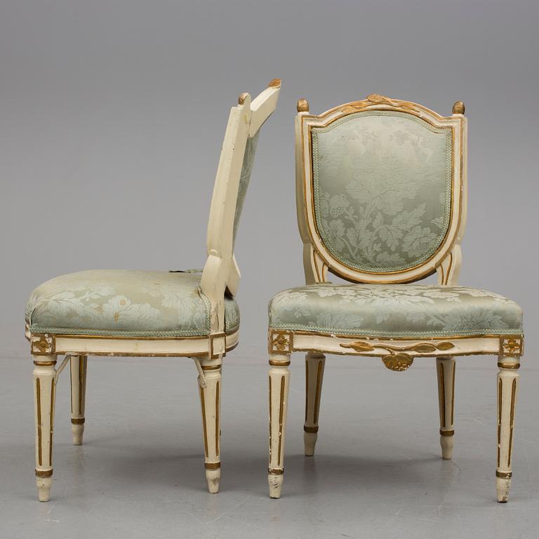 STOLAR, 5 st. Gustavianska. Samtliga med Stockholms stolmakareämbetets sigill, 1700-talets andra hälft.
