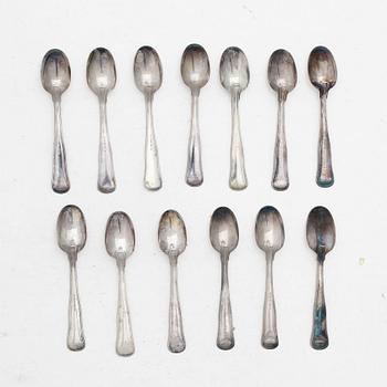 Twelve silver coffee spoons, Mema and Cohr, 1980s.