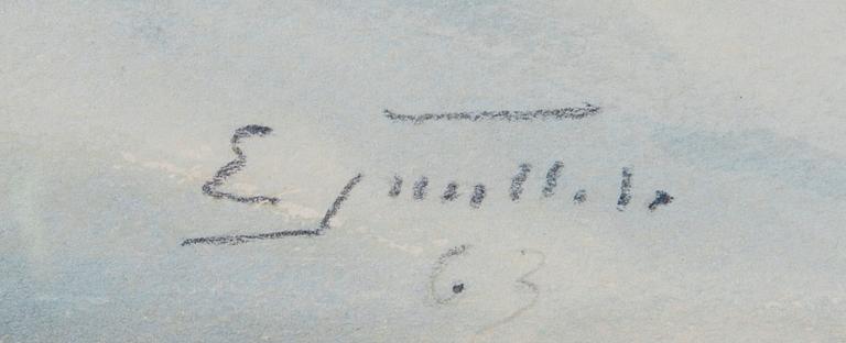 EINARI JUNTTILA, vesiväri, signeerattu ja päivätty -63.