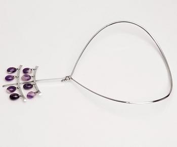 Vivianna Torun Bülow-Hübe, a sterling and amethyst necklace, Georg Jensen, Denmark, design nr 167 and 136.