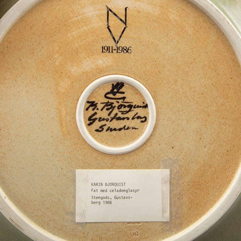 Karin Björquist, two plates Gustavsberg  studio Sweden 1986. Signed.