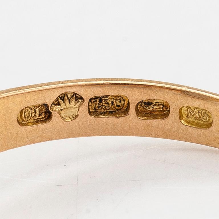 Ring, 18K guld med en akvamarin, Oskar Lindroos, Helsingfors 1917.