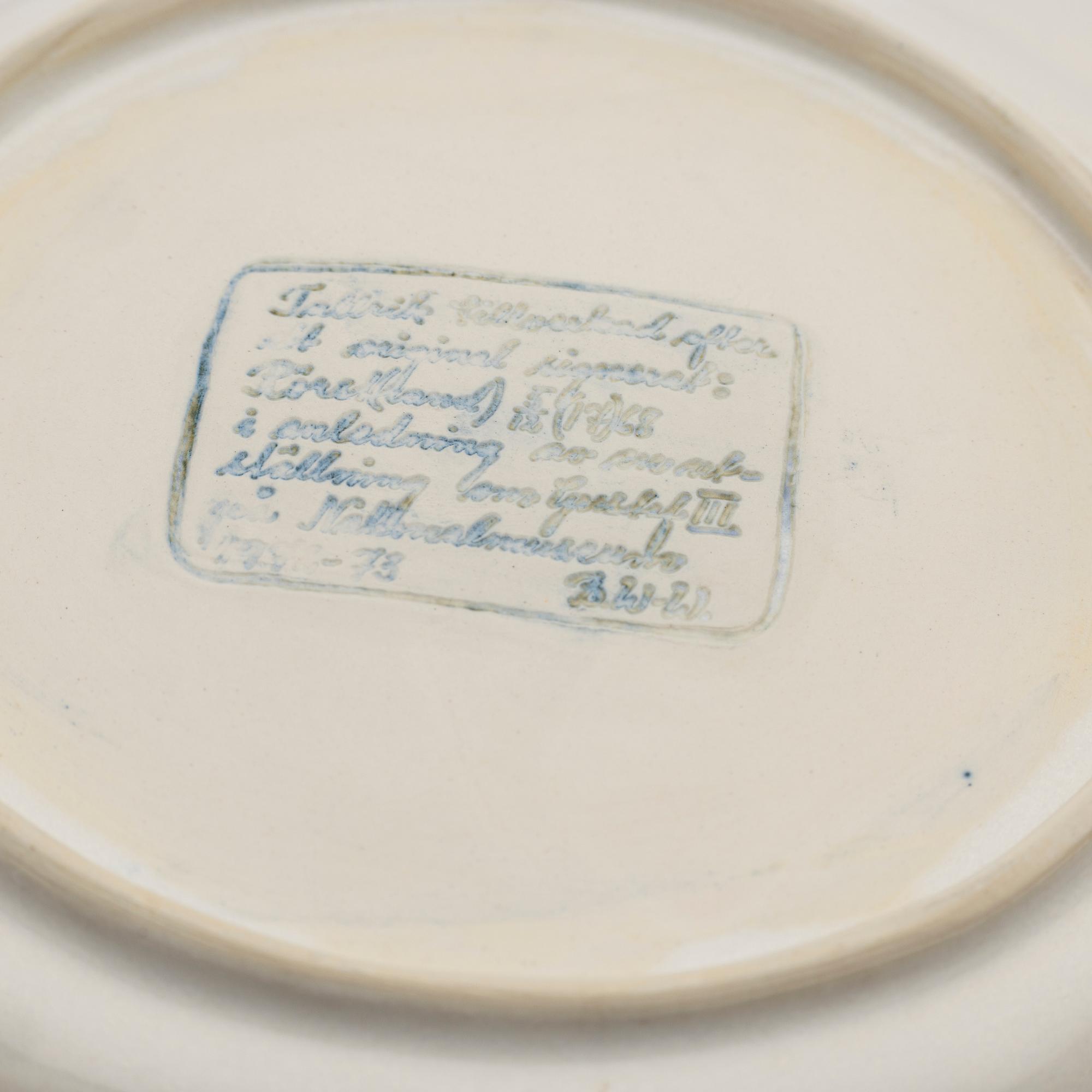 Birgitta Watz, plates, 8 pcs, faience, Rococo style, 1970s.