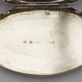 SNUSDOSA, silver, Pehr Olof Bäckström, Gävle, 1818. Vikt ca 53 gram.