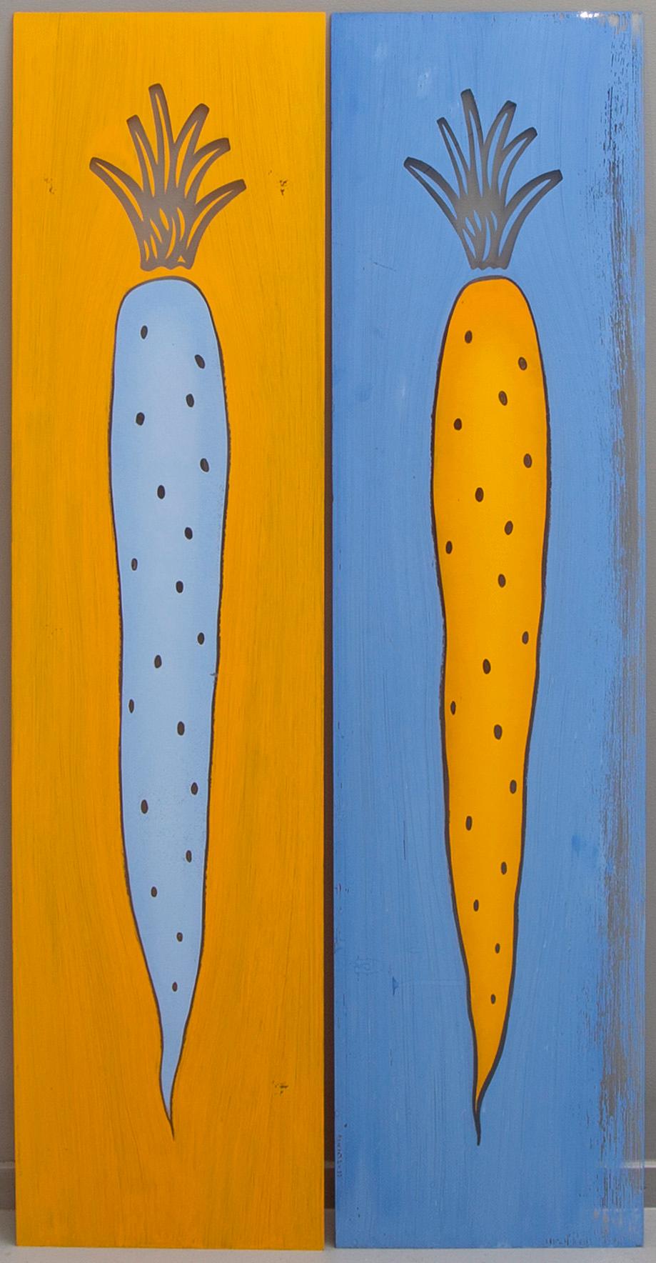 Fredrik Renvall, acrylic on plexiglass, diptyk, signed 1999.