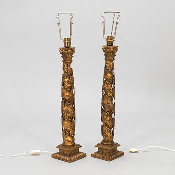 A pair of table lamps, late 20th century.