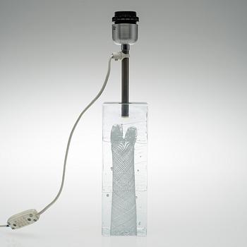 A glass table lamp signed Oiva Toikka Nuutajärvi Notsjö. Ker Lux, Mänttä, Finland.