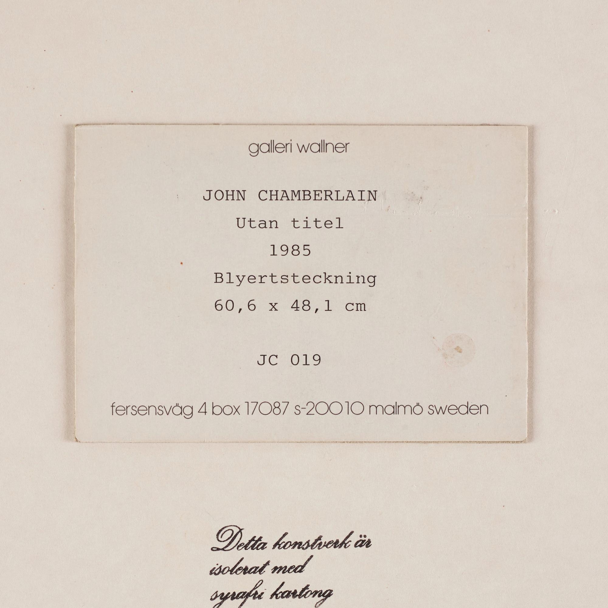 John Chamberlain, Untitled.