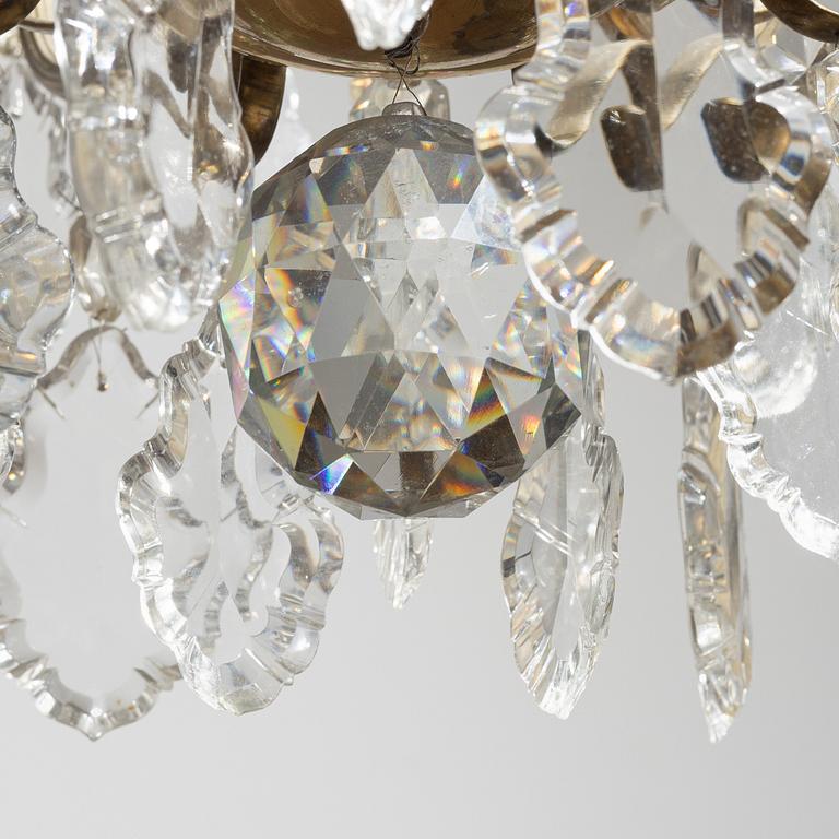 A chandelier, Rococo style, mid-20th century.