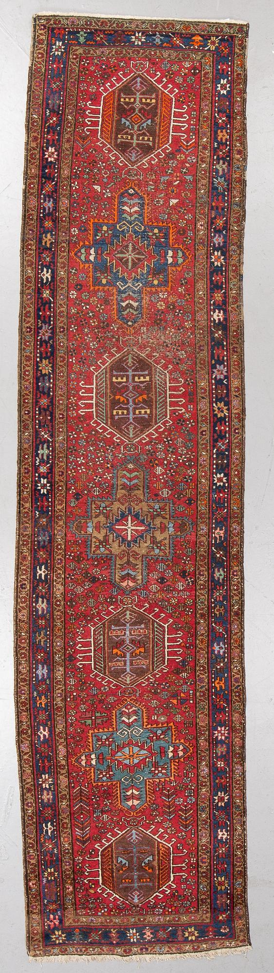 A semi-antique Karadja, probably, runner, around 362 x 86 cm.