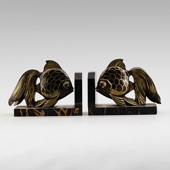 BOKSTÖD, 1 par, art deco, Aliber, Frankrike, 1900-talets första hälft.