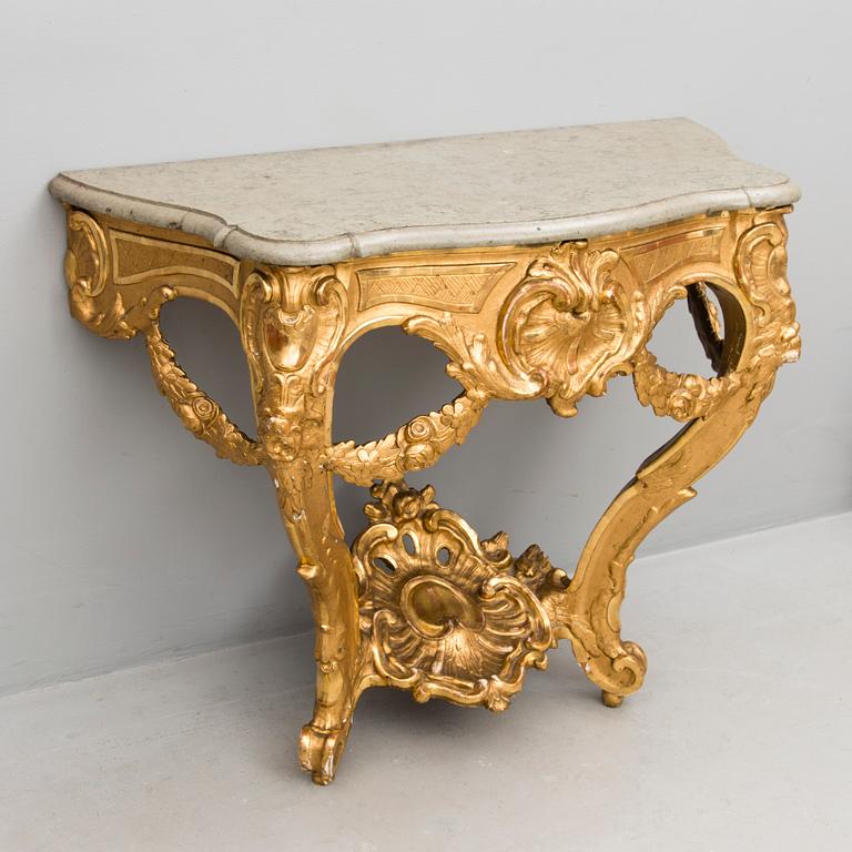 A Swedish Rococo 18th century console table by Adam Flodin, master 1758.