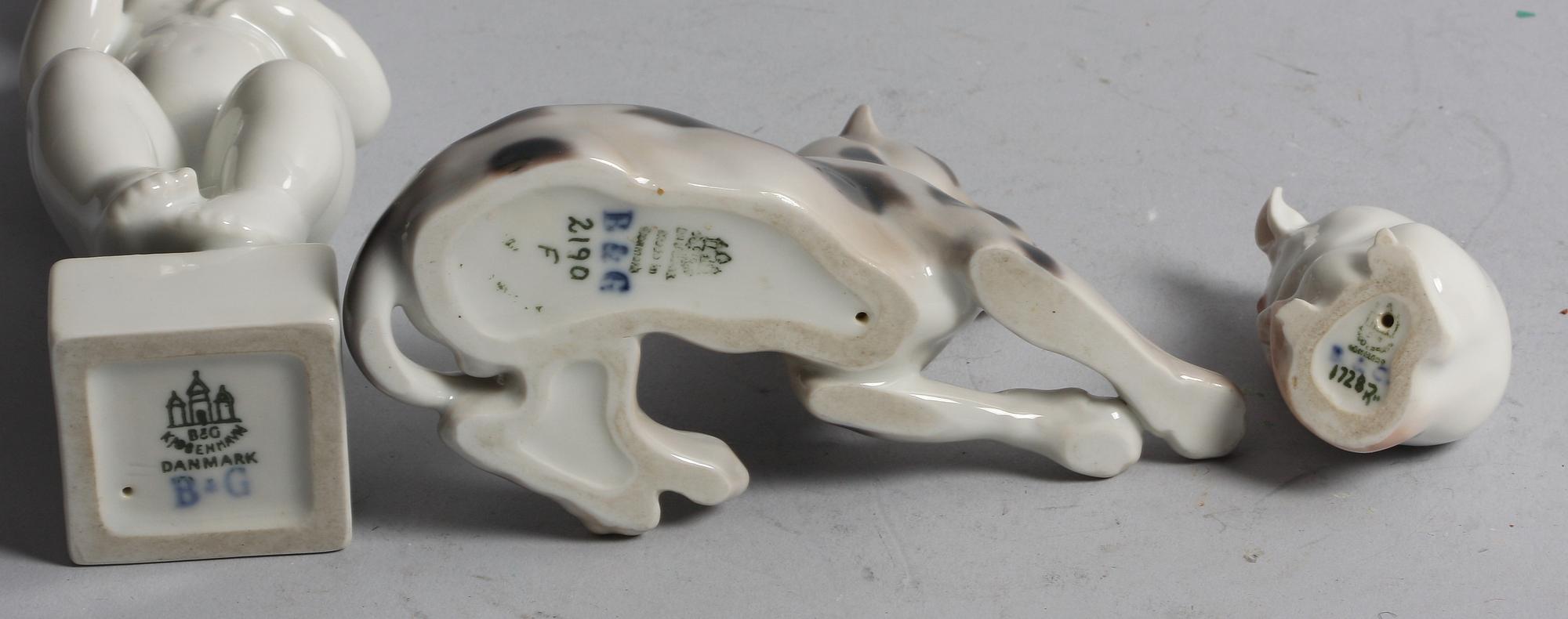 FIGURINER, 3 st, porslin, Bing o Gröndahl.
