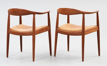 HANS J WEGNER, "The Chair", ett par, Johannes Hansen, Danmark 1950-60-tal.