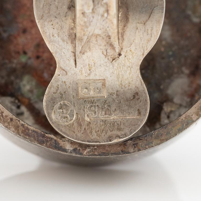 Lars Arby, four pairs of earrings, silver, Gothenburg including 1963 and 1969.