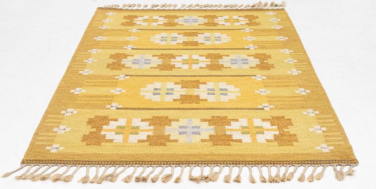 Ingegerd Silow, a flat weave carpet, signed IS, c. 206 x 139 cm.