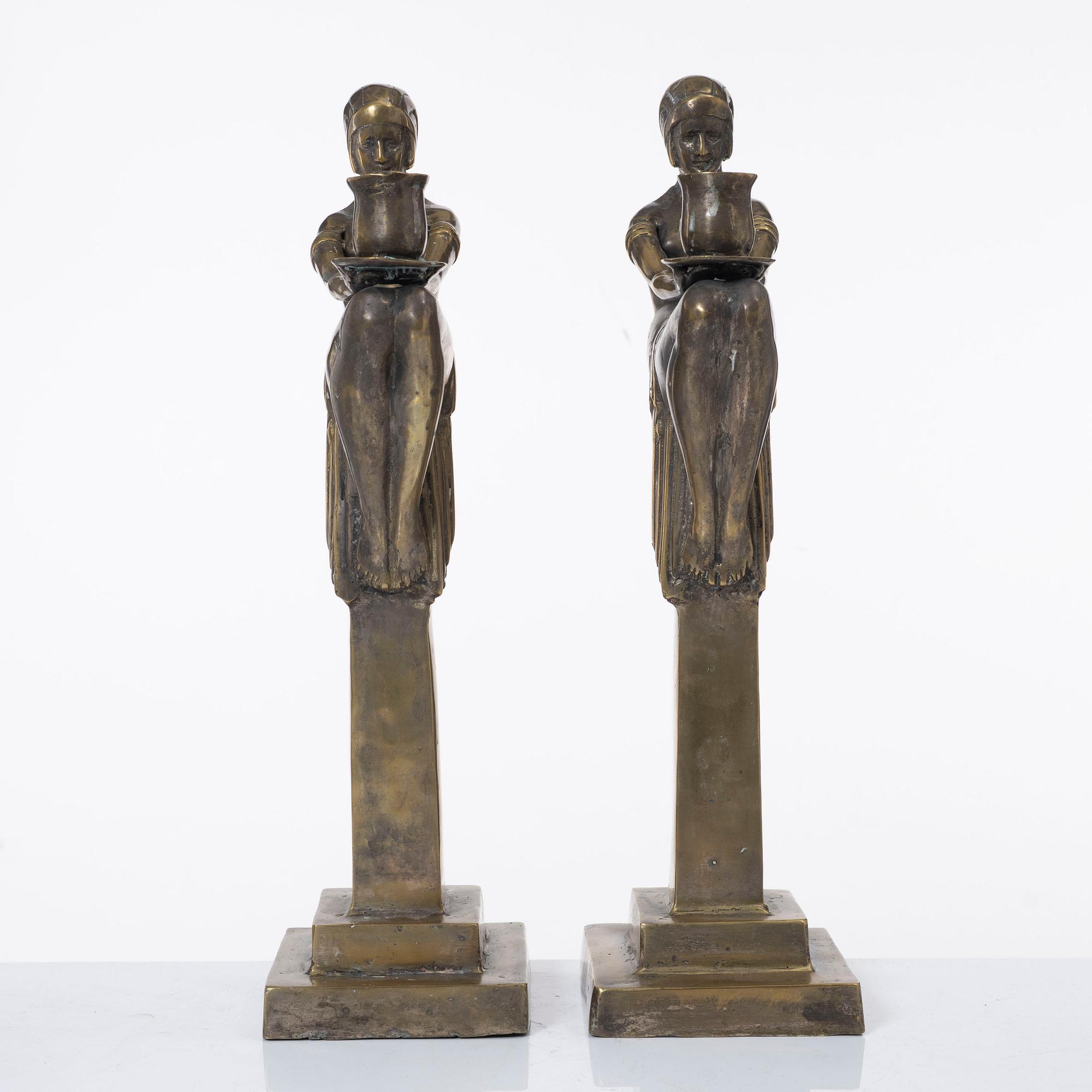 Candelabras, a pair, Art Deco style, 20th century.