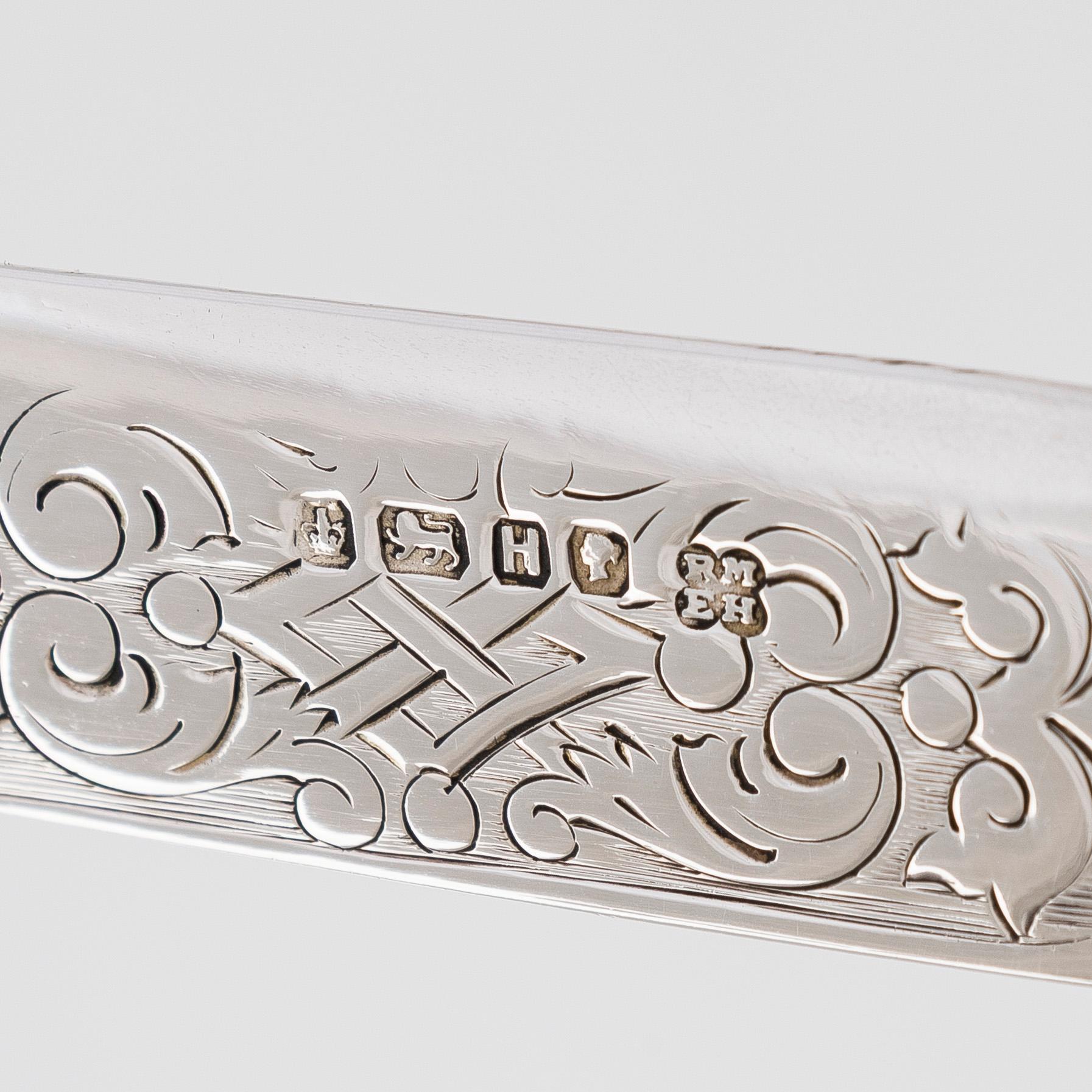 Förstoringsglas och brevkniv, silver, Martin, Hall & Co London 1875. I ask.