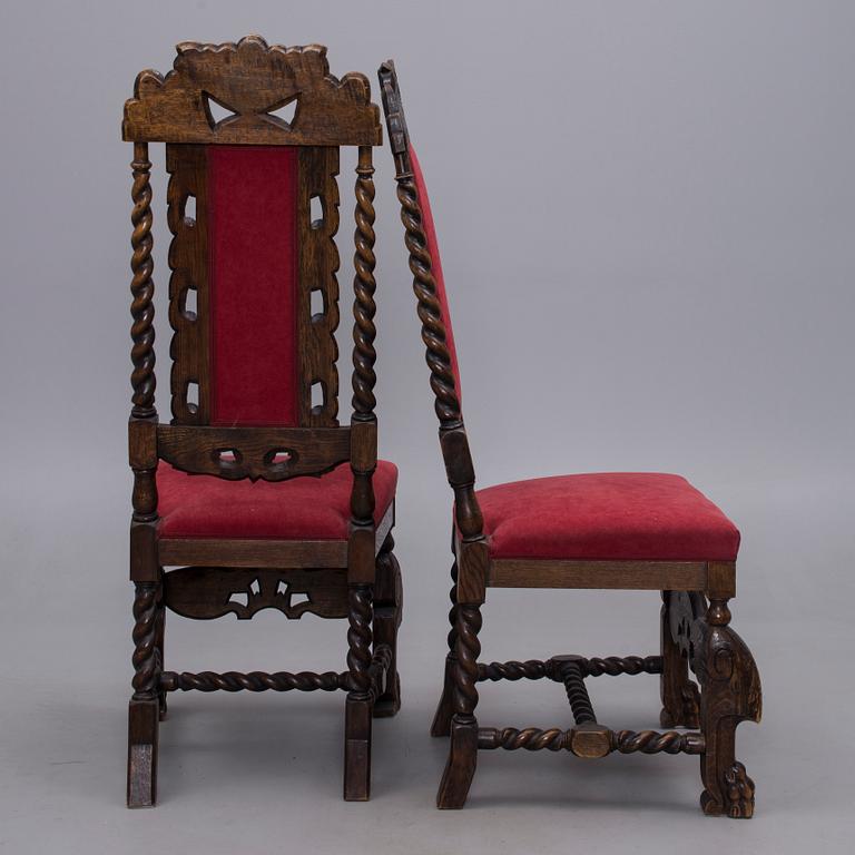 STOLAR, ett par, barockstil, 1920-tal.