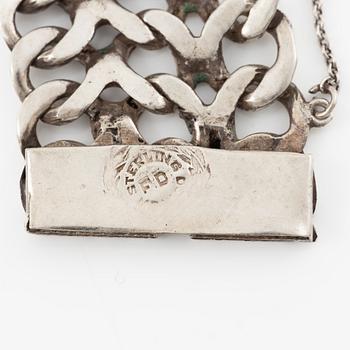 Necklace and bracelet silver, likely Mexico.